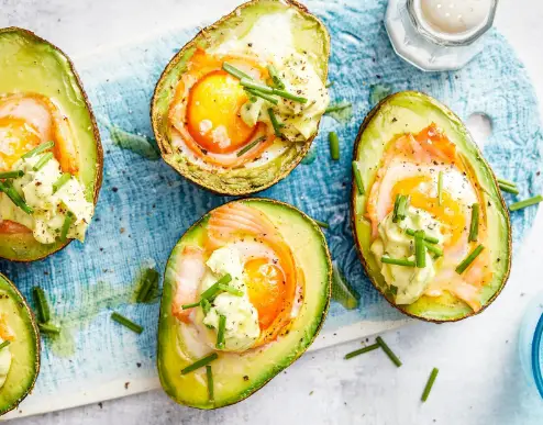 Baked Avocado with Smoked Salmon Egg