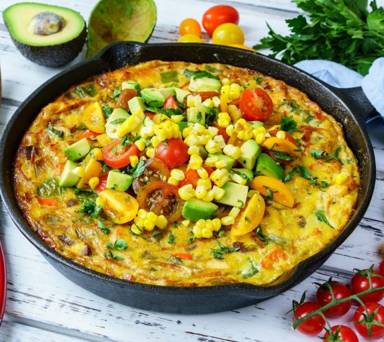 Veggie & Keto-friendly Breakfast: Masala Frittata with Avocado Salsa