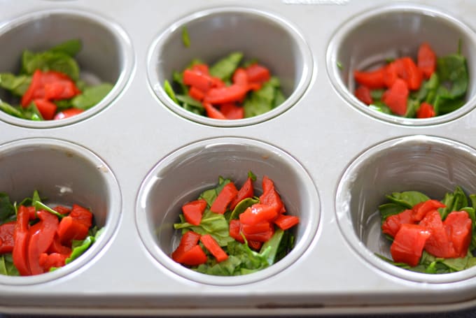 Red Pepper and Spinach Egg Muffins