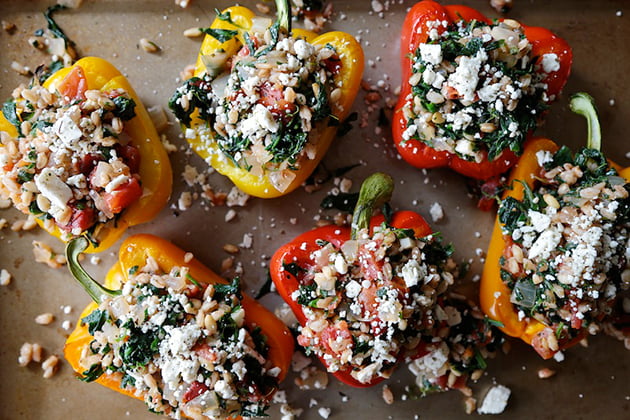 Spinach and Feta Stuffed Bell Peppers Recipe