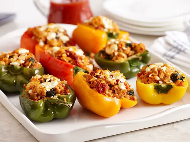 Spinach and Feta Stuffed Bell Peppers Recipe