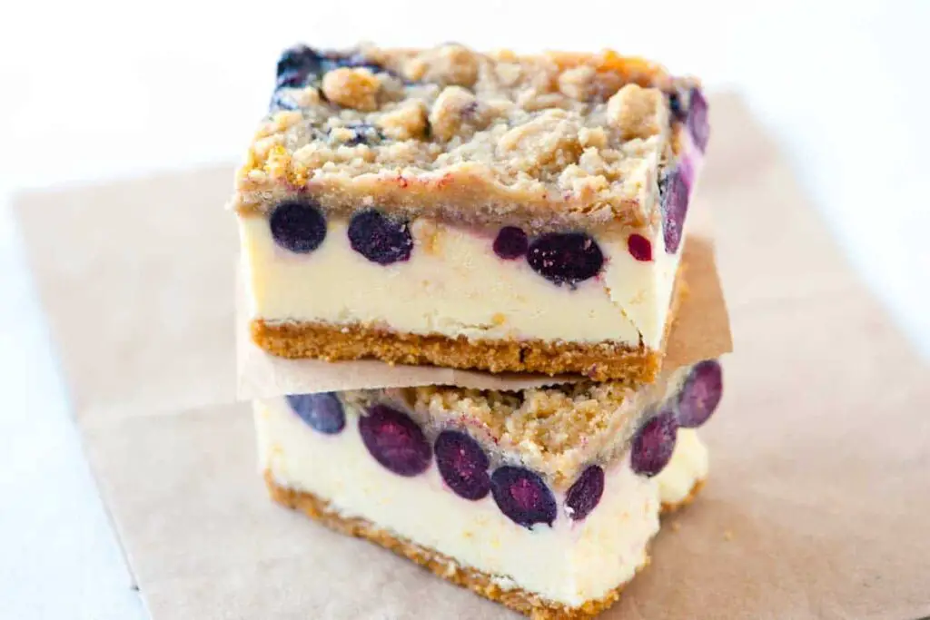 Keto Blueberry Lemon Cheesecake Bars